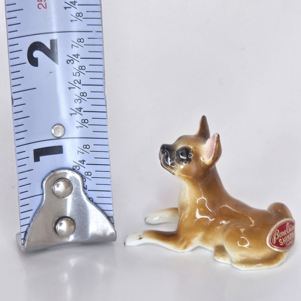 Vintage Shiken Japan Bone China Dog Figurine Mini 1.5 Inch Ceramic - Picture 8 of 9